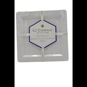 Le Cadeux 11" Square Serving Platters Bianco - Set of 2